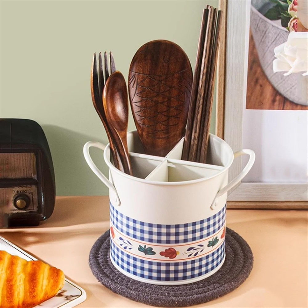 Home Decor Retro - Retro Tableware Storage Bucket Draining Rack