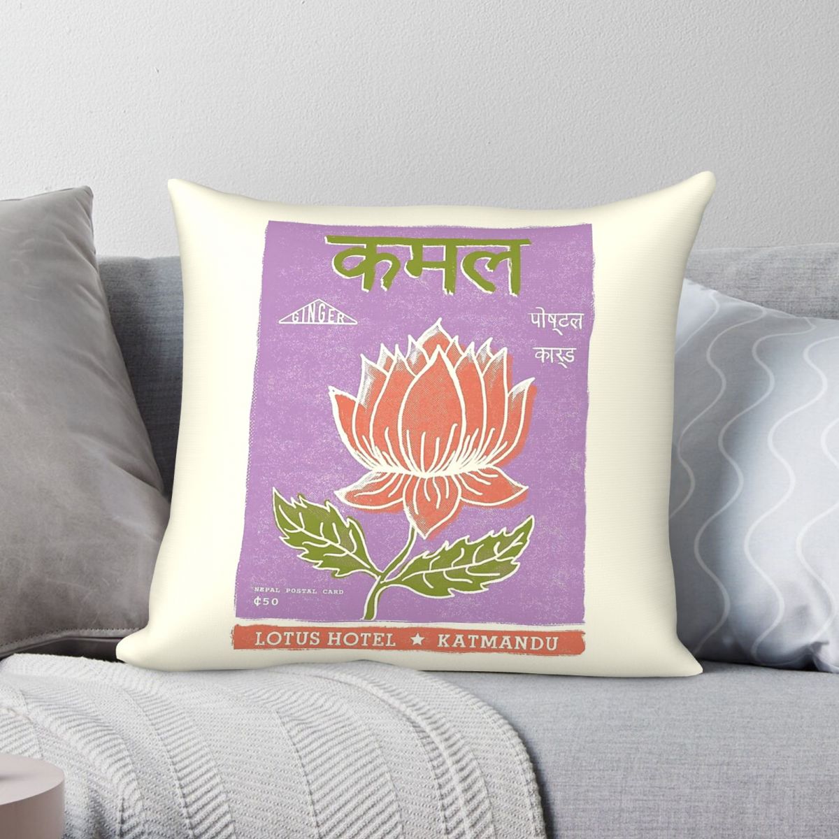 Home Decor Kathmandu - Lotus Flower Hotel Kathmandu Square Pillowcase