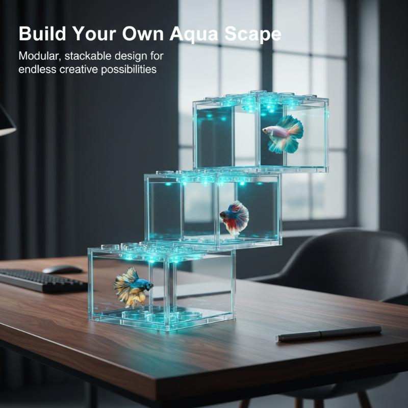 Home Decor Habitat - Stackable Mini Fish Tank Acrylic Aquarium