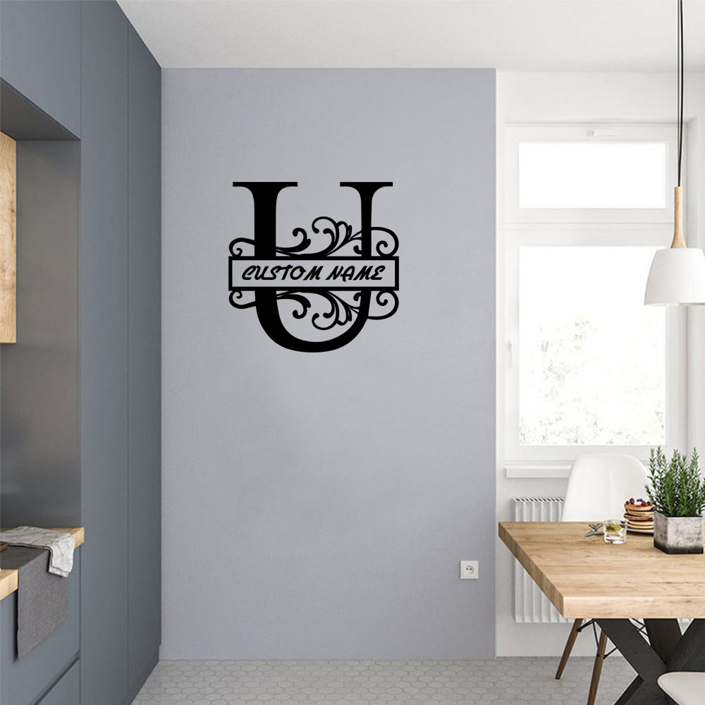 Home Decor Sticker - 1PC Cool Letter U Customizable Text