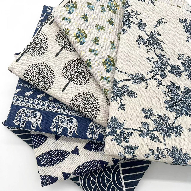 Home Decor Retro - Retro Boho Floral Cotton Linen Blend