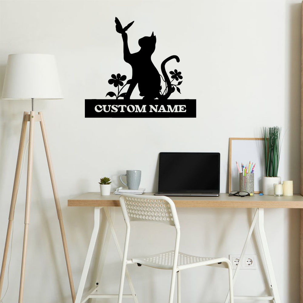 Home Decor Sticker - 1PC Creative Cat Customized Text Diy