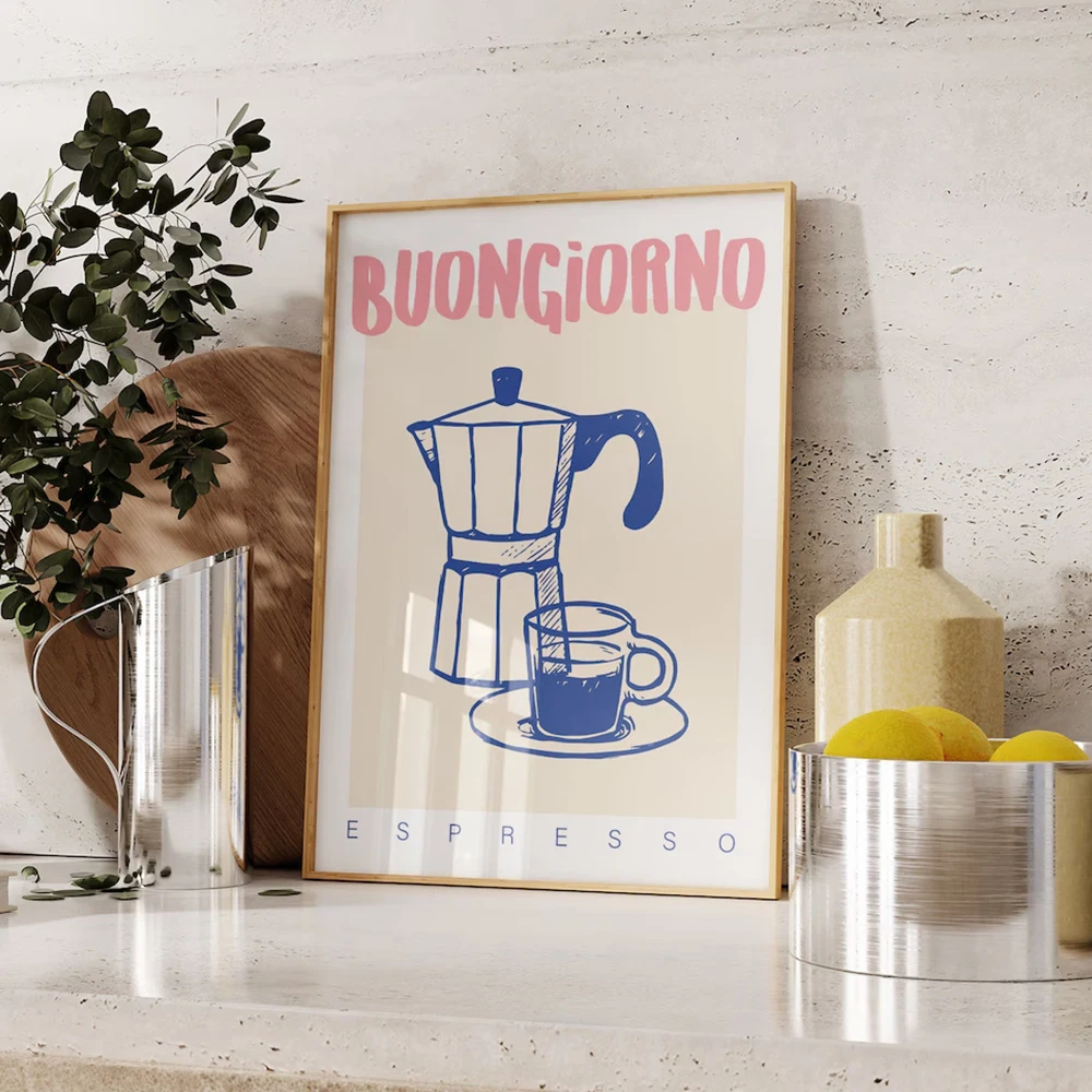 Home Decor Retro - Modern Coffee Espresso Wall Art Prints