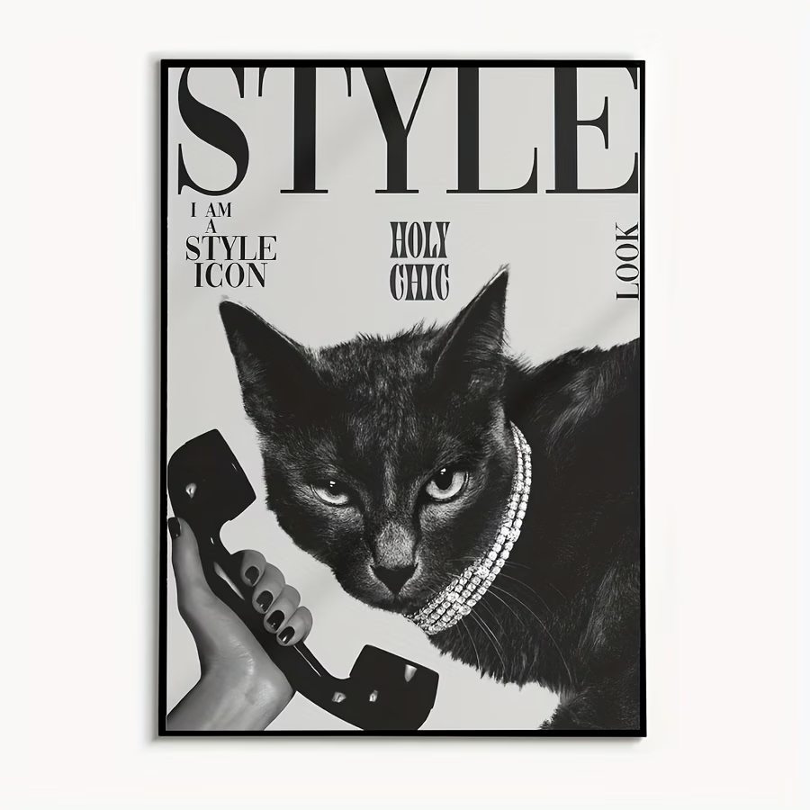 Home Decor Retro - Retro Black Cat Making And Receiving