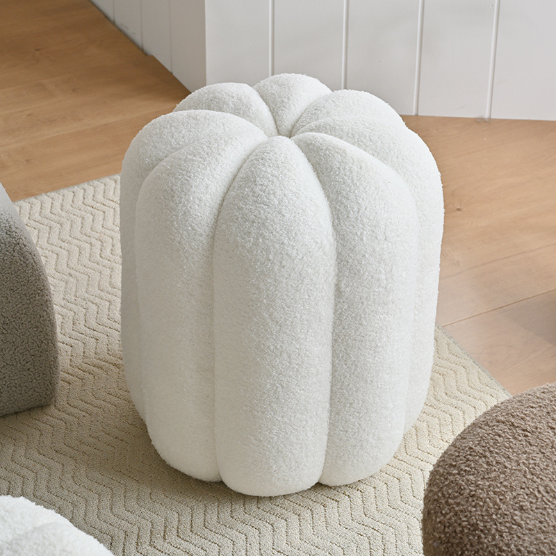 Vanity Home Decor - Simple Vanity Stools Pumpkin Shape Teddy