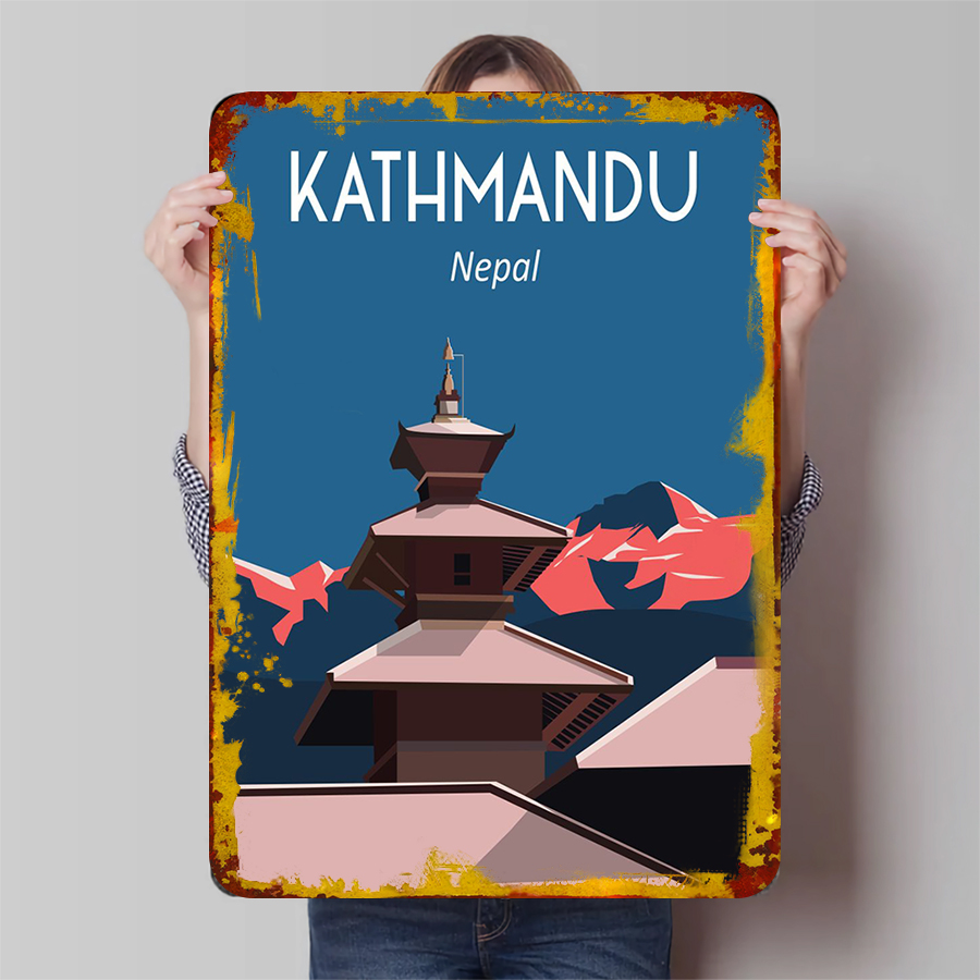 Home Decor Kathmandu - Kathmandu Nepal Vintage Metal Wall Art