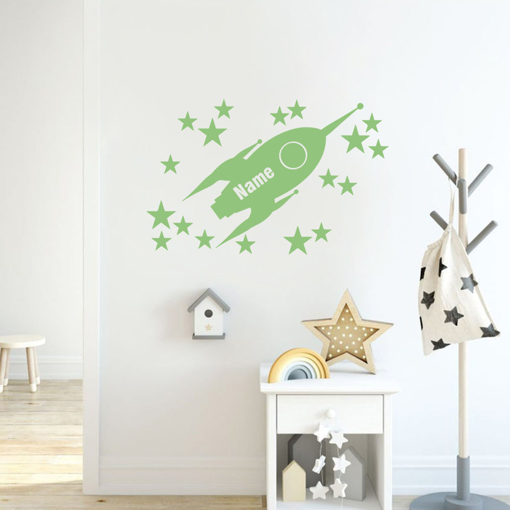 Home Decor Sticker - 1pc Cartoon Rockets and stars luminous