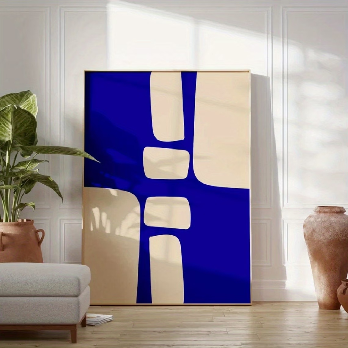 Home Decor Retro - Modern,Retro Royal Blue Minimalist Abstract Wall