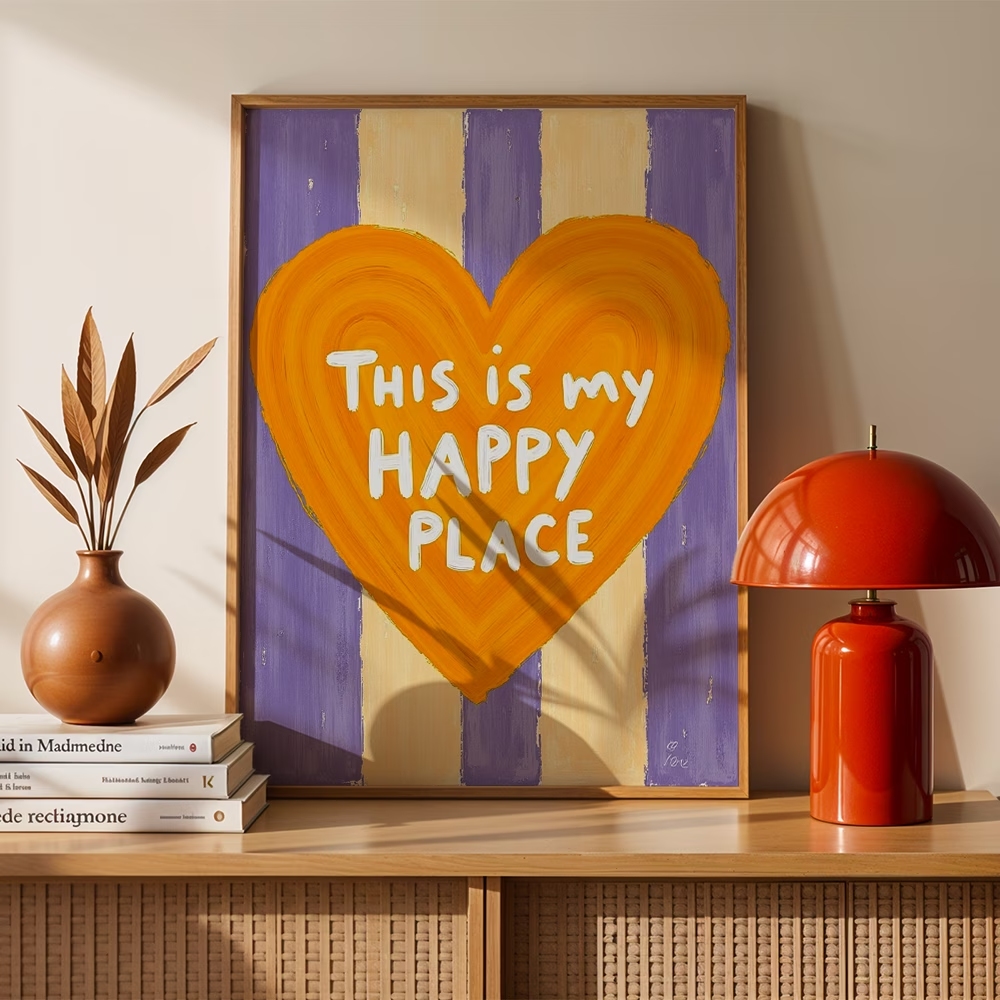 Home Decor Retro - Modern,Retro This Is My Happy Place