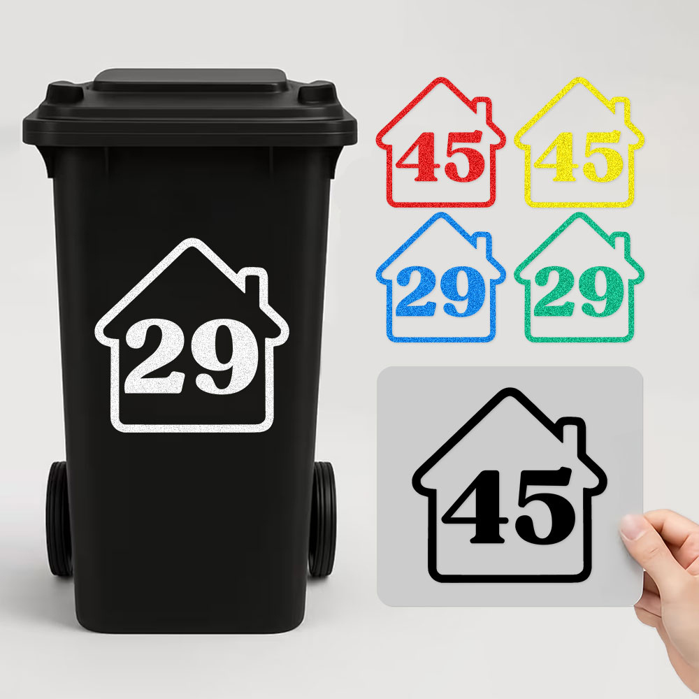 Home Decor Sticker - 3PCS Custom Reflective Trash Bin House