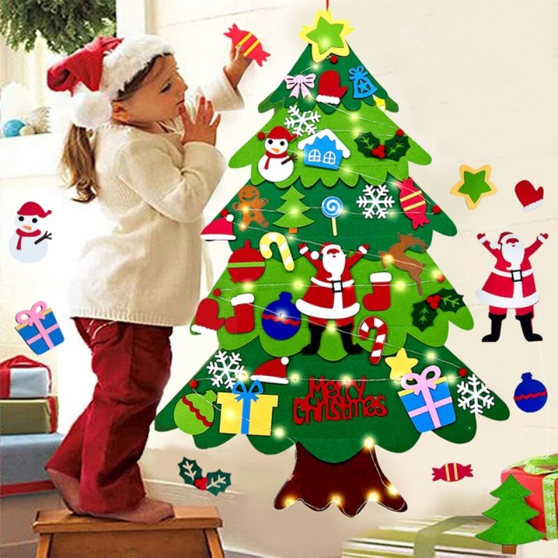 Home Xmas Decor Ideas - Kids DIY Felt Xmas Tree Set