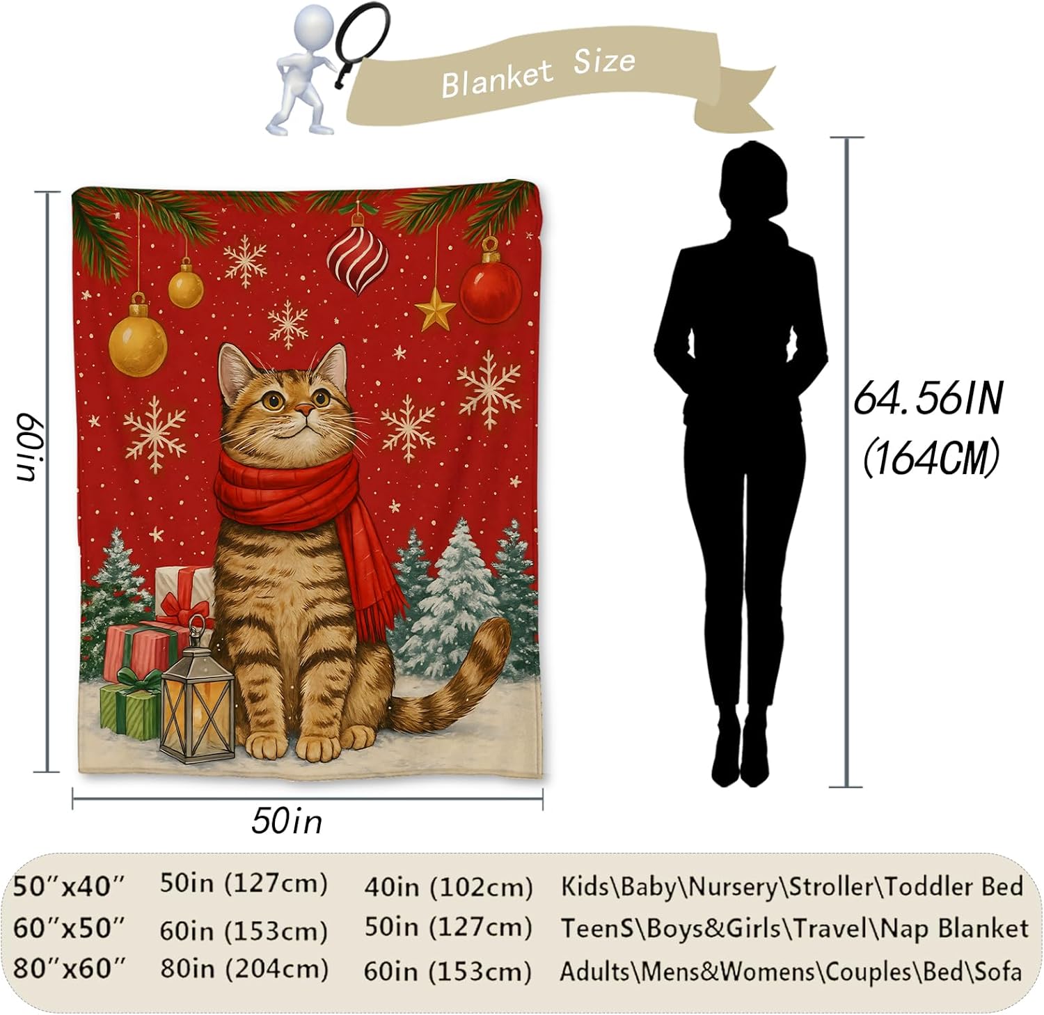 Festive Cat Christmas Throw Bl - Home Xmas Decor Ideas ulasan dan harga