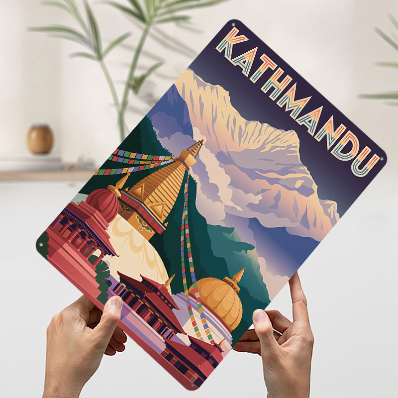 Kathmandu Travel Tinplate Post - Home Decor Kathmandu ulasan dan harga