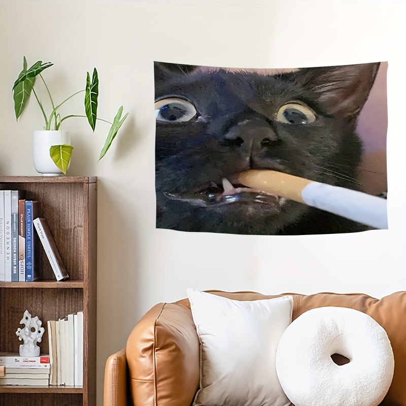 VIKAMA Funny Smoking Black Cat - Home Decor Emoji ulasan dan harga