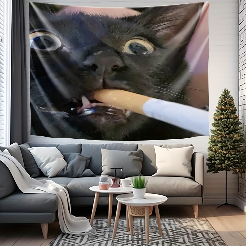 VIKAMA Funny Smoking Black Cat - Home Decor Emoji ulasan dan harga