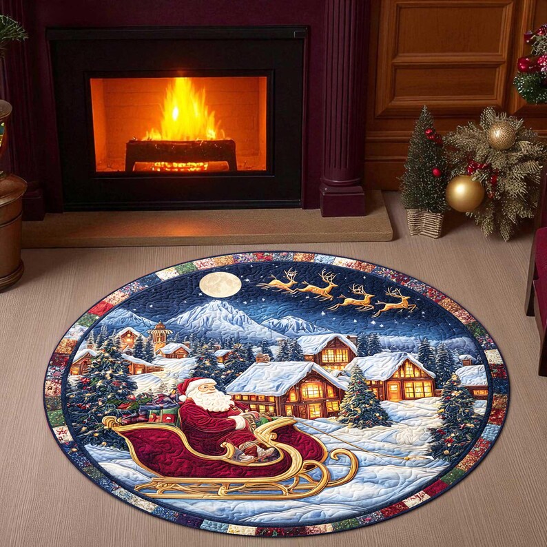 Santa Sleigh Christmas Round D - Home Xmas Decor Ideas ulasan dan harga