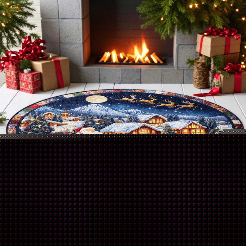 Santa Sleigh Christmas Round D - Home Xmas Decor Ideas ulasan dan harga