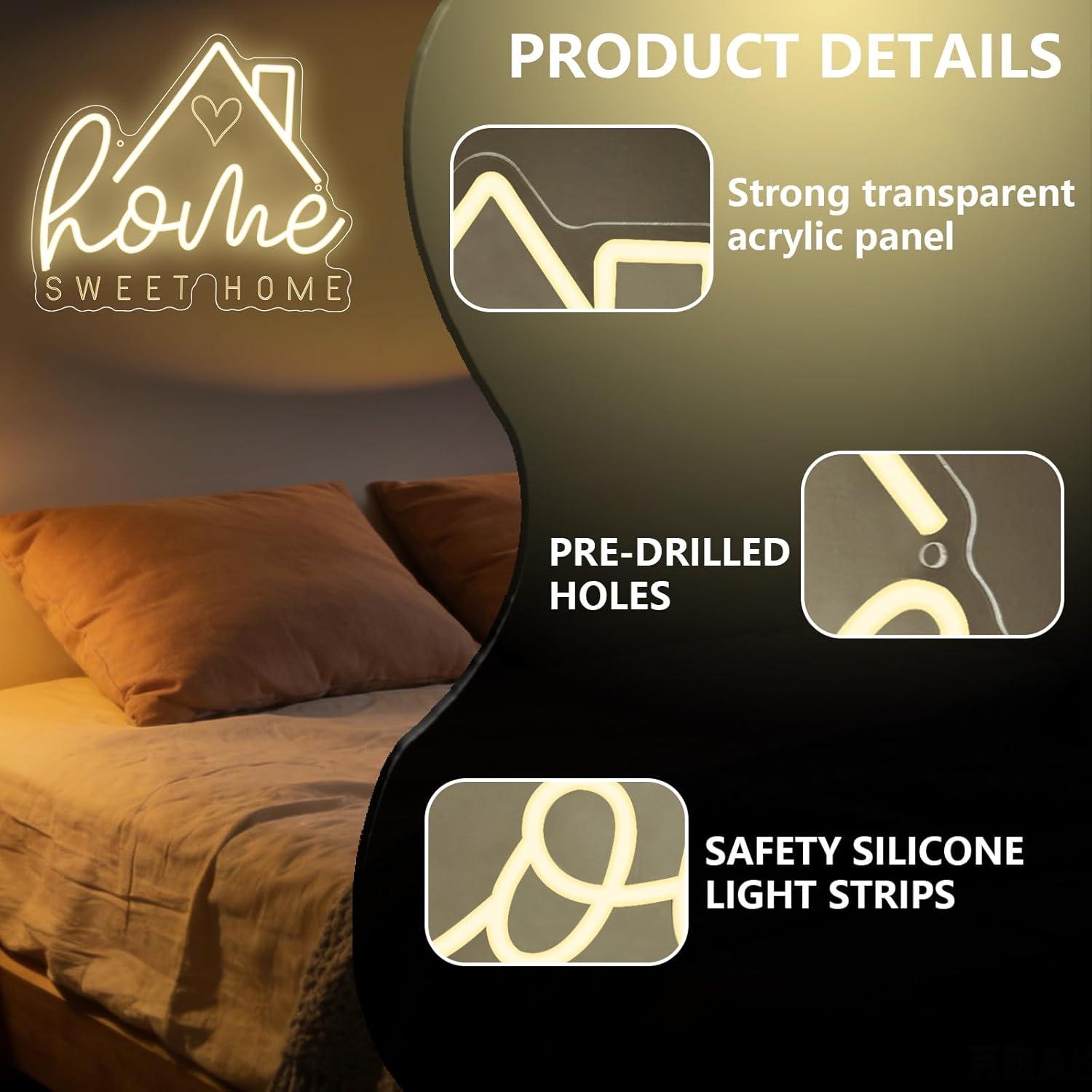 Sweet Home Neon Sign USB Dimma - Home Decor Gift ulasan dan harga