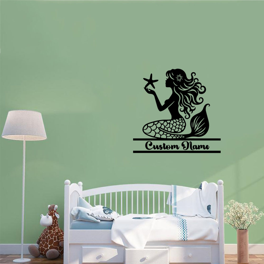 1PC NEW Mermaid Personalized T - Home Decor Sticker ulasan dan harga