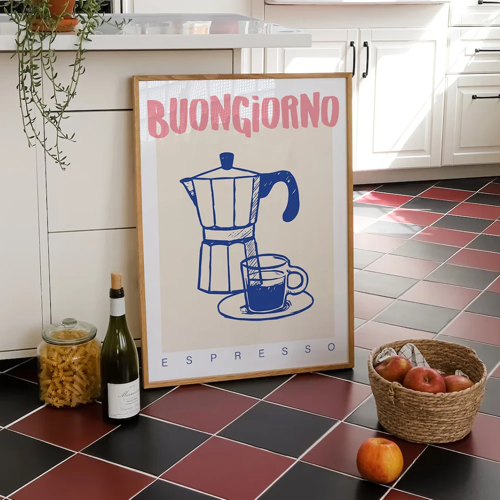 Modern Coffee Espresso Wall Ar - Home Decor Retro ulasan dan harga