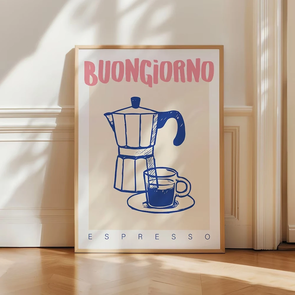 Modern Coffee Espresso Wall Ar - Home Decor Retro ulasan dan harga