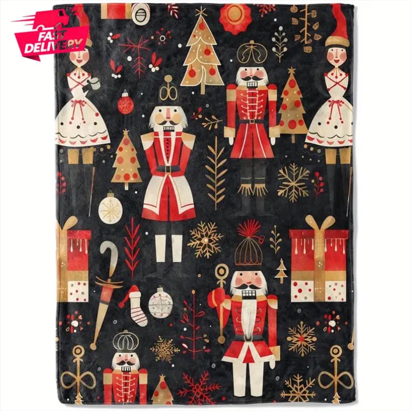 Christmas Blanket Reindeer Hol - Home Xmas Decor Ideas ulasan dan harga