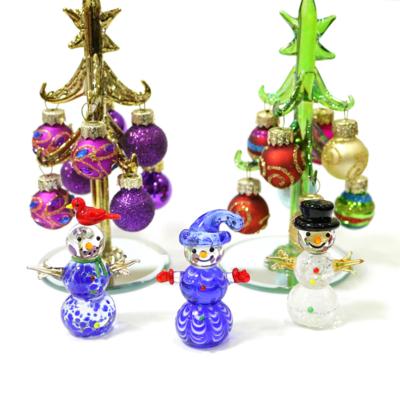 Mini Glass Snowman Figurine Cu - Home Xmas Decor Ideas ulasan dan harga