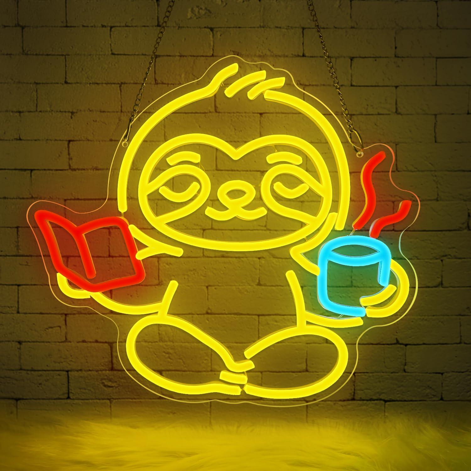 Sloth Neon Sign USB Dimmable L - Home Decor Gift ulasan dan harga