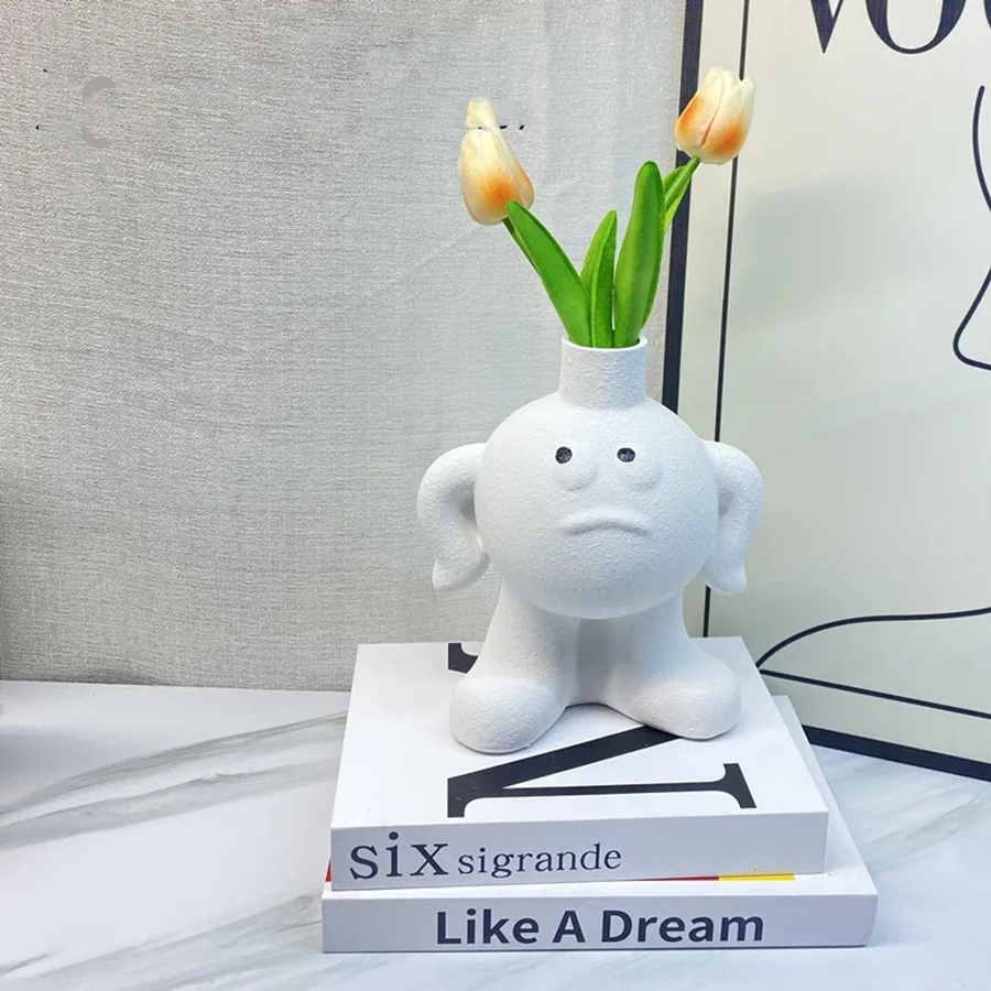 Creative Ceramic Flower Vase C - Home Decor Emoji ulasan dan harga