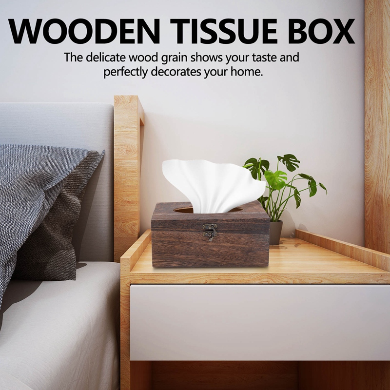 1PC Useful Wooden Retro Tissue - Home Decor Retro ulasan dan harga