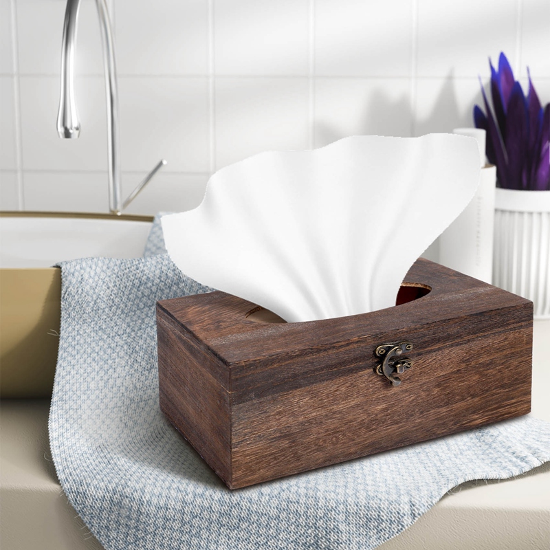 1PC Useful Wooden Retro Tissue - Home Decor Retro ulasan dan harga