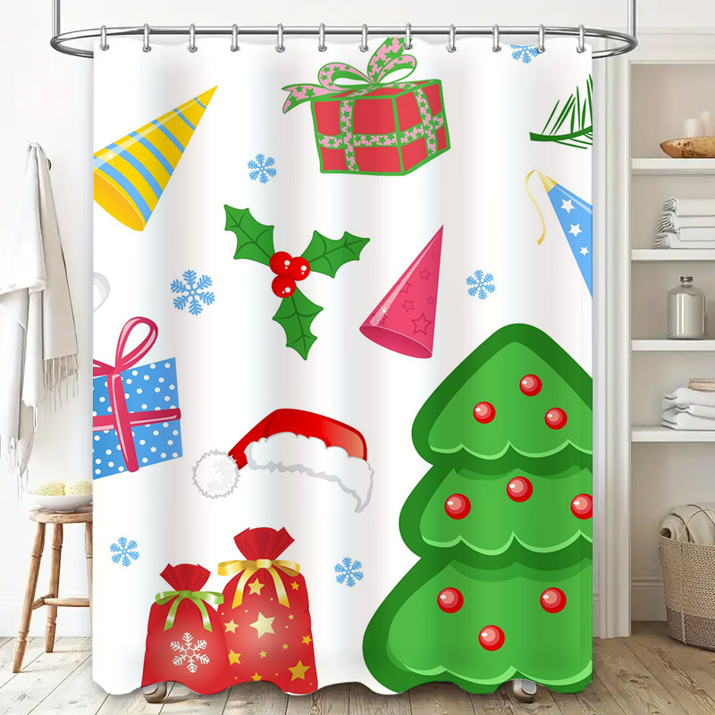 TU Shower Curtain Christmas Fo - Home Xmas Decor Ideas ulasan dan harga