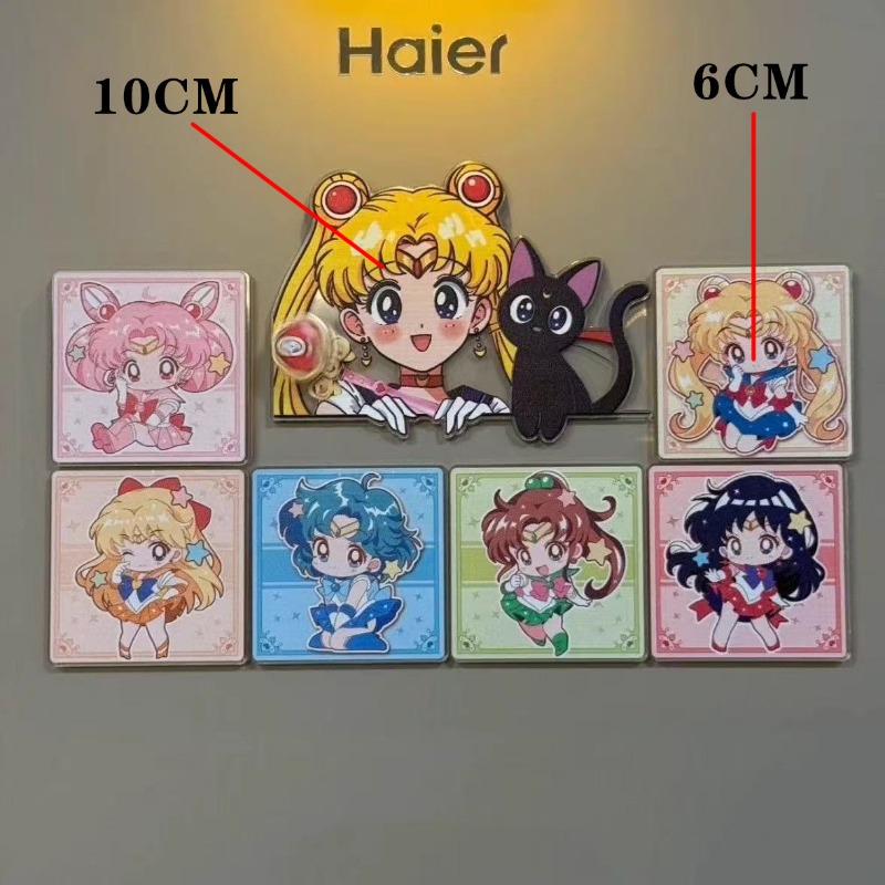 7Pcs/set Sailor Moon Anime Car - Home Decor Sticker ulasan dan harga
