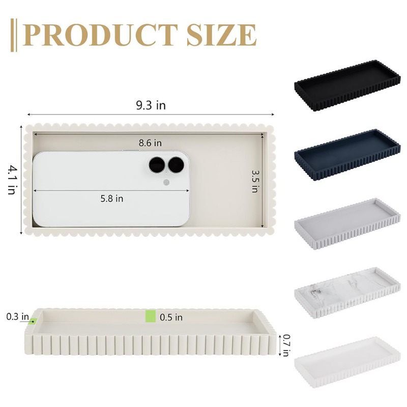 Silicone Fluted Edge Storage T - Vanity Home Decor ulasan dan harga
