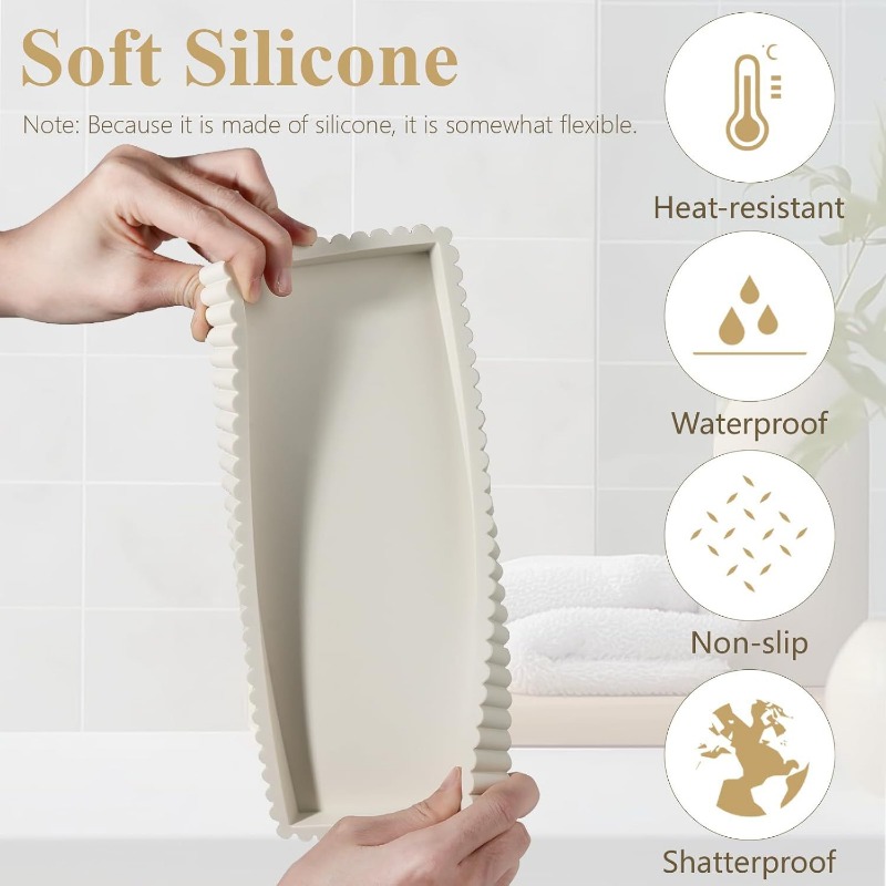Silicone Fluted Edge Storage T - Vanity Home Decor ulasan dan harga