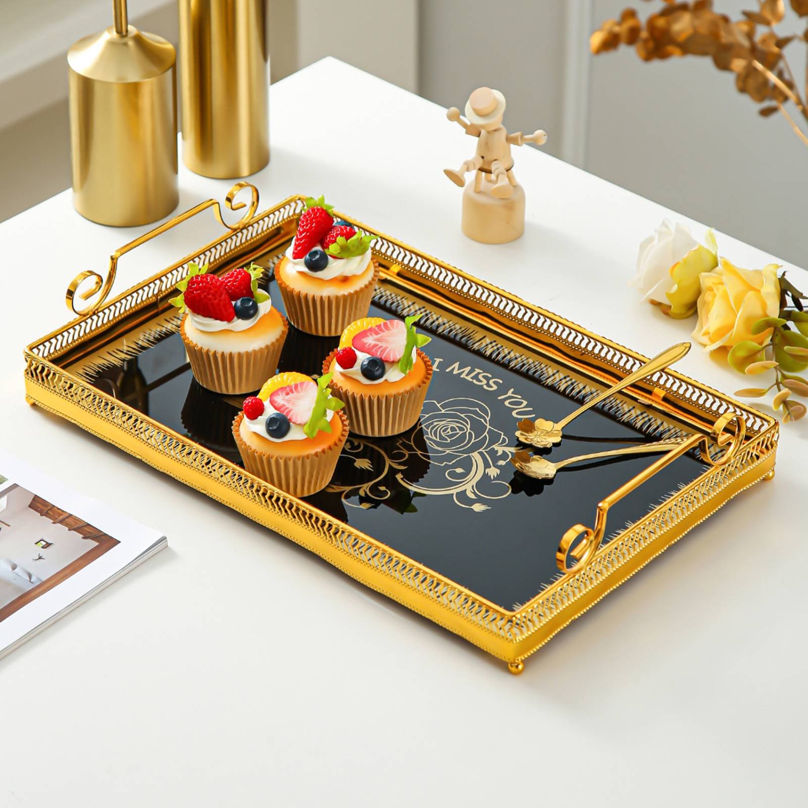 Decorative Mirror Tray Nordic  - Vanity Home Decor ulasan dan harga