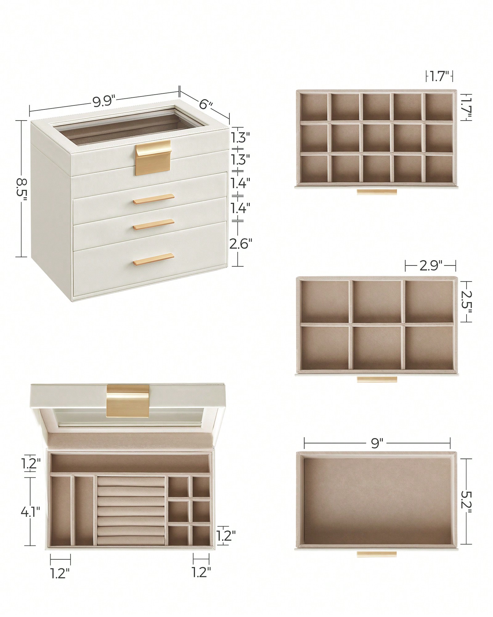 4-Layer Jewelry Organizer with - Vanity Home Decor ulasan dan harga