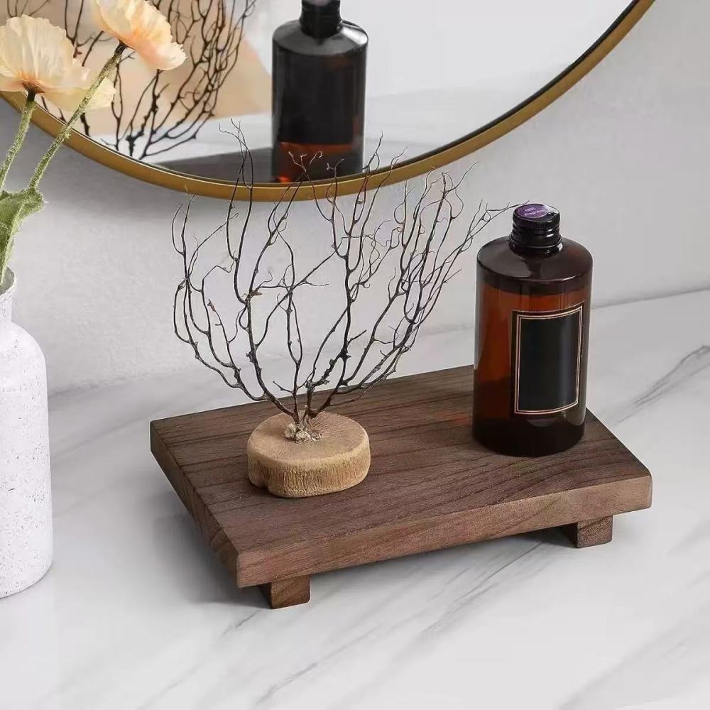 Rectangular Wooden Storage Tra - Vanity Home Decor ulasan dan harga