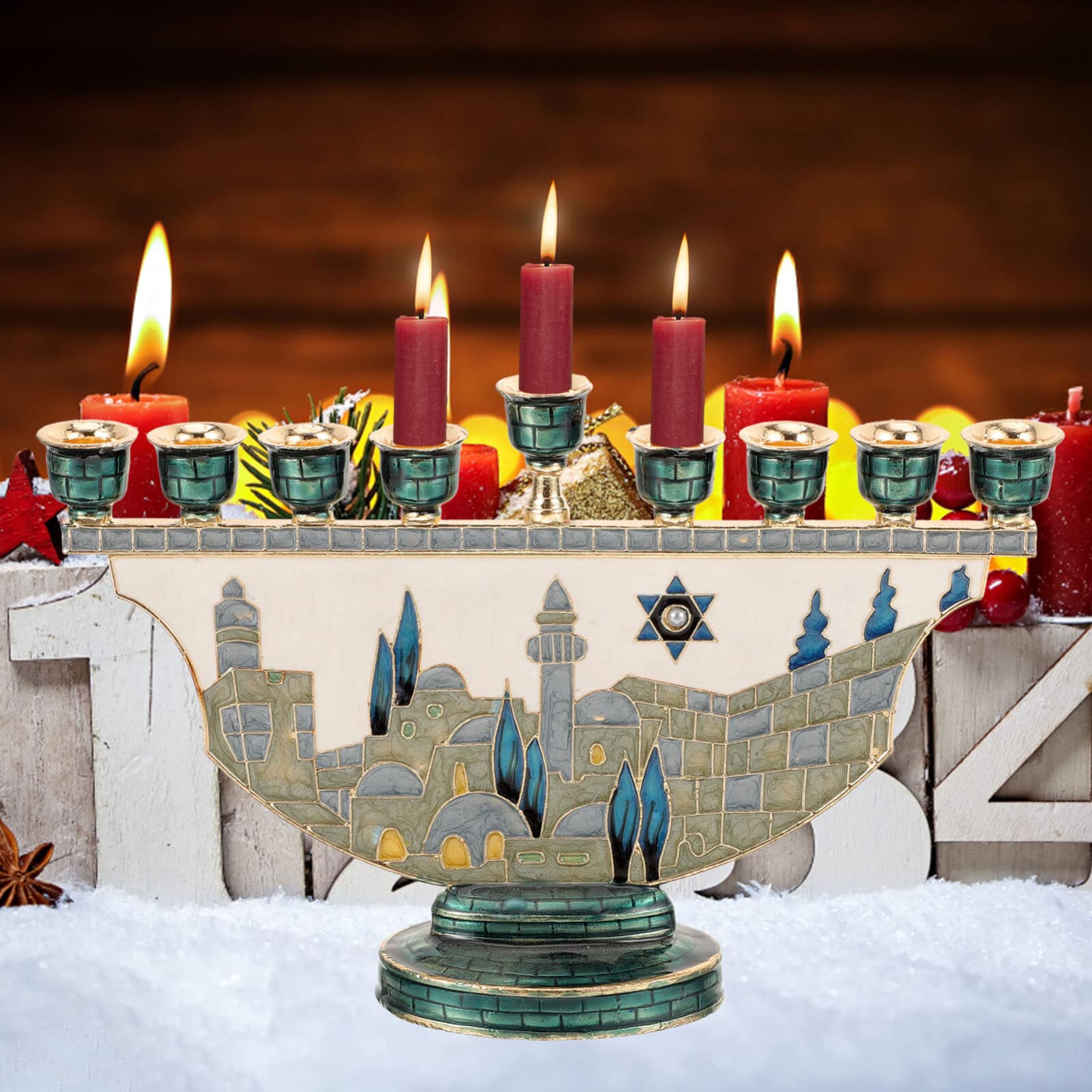 Jerusalem Menorah Hanukkah Can - Home Decor Gift ulasan dan harga