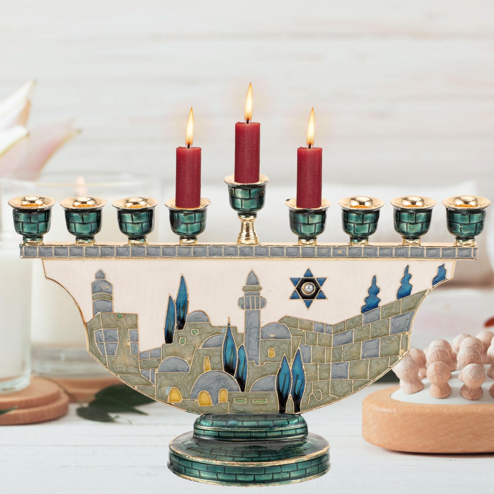 Jerusalem Menorah Hanukkah Can - Home Decor Gift ulasan dan harga