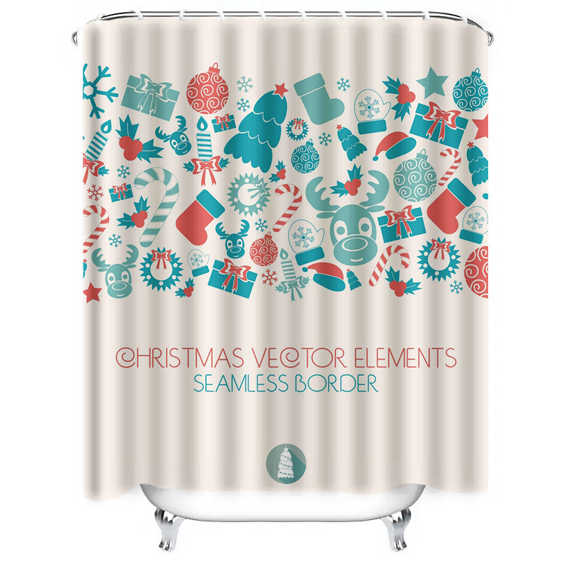 TU Christmas Shower Curtain Fe - Home Xmas Decor Ideas ulasan dan harga